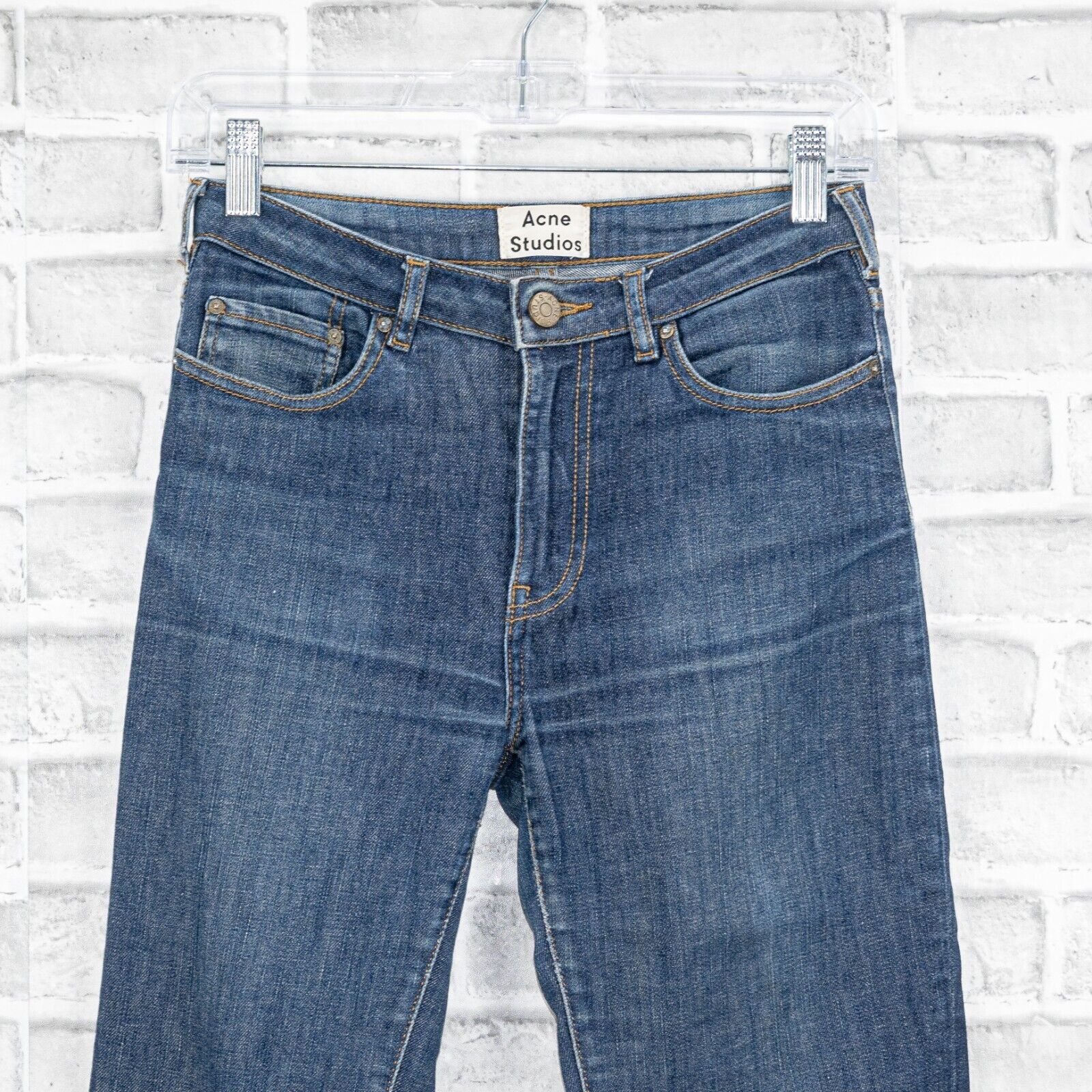 Acne Studios Acne Studios Women's PIN RAW REFORM Skinny Denim Jeans Blue Size 28" / US 6 / IT 42 - 6 Thumbnail