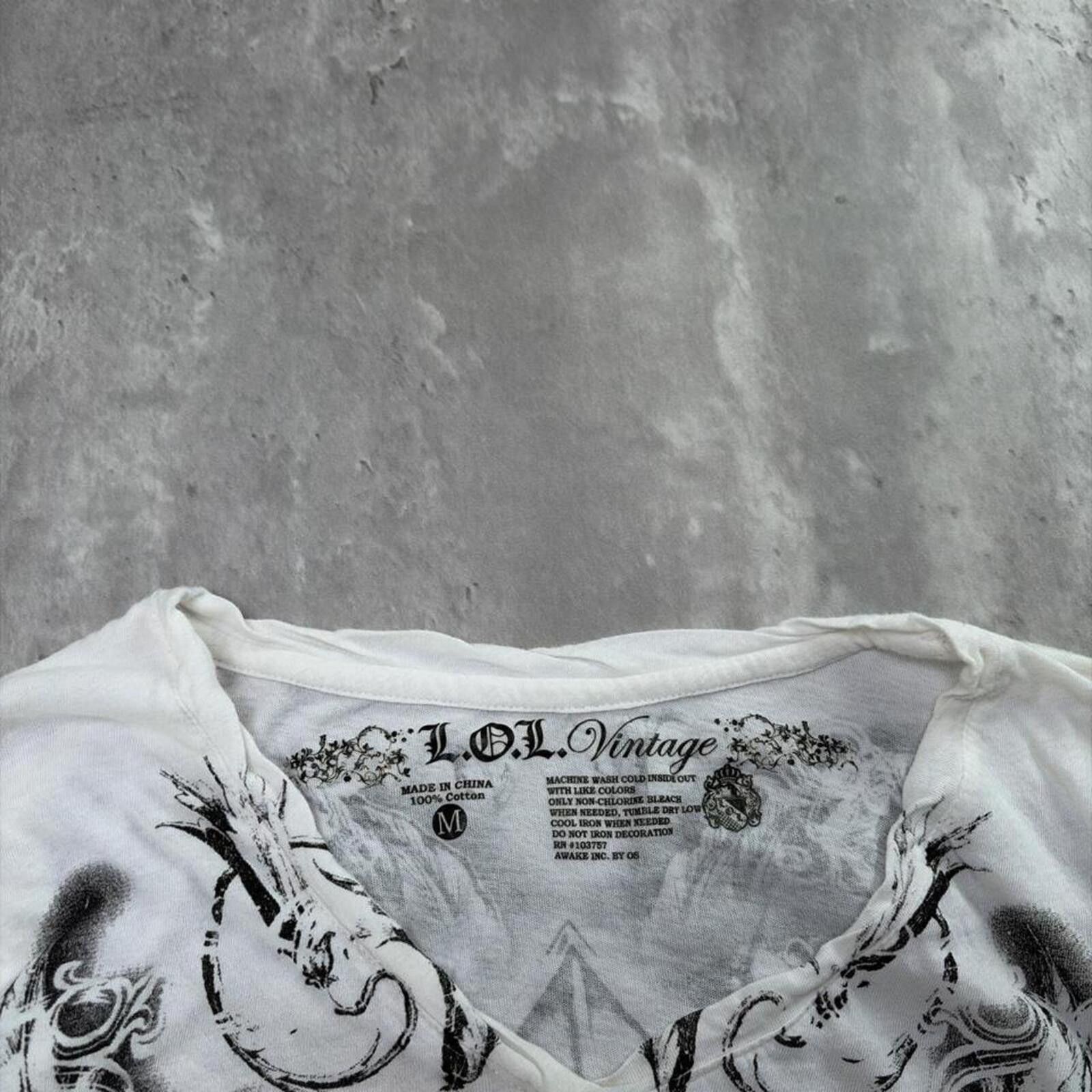 Other Y2K L.O.L. Vintage Gothic Angel Wings Long Sleeve Shirt Size L / US 10 / IT 46 - 7 Thumbnail