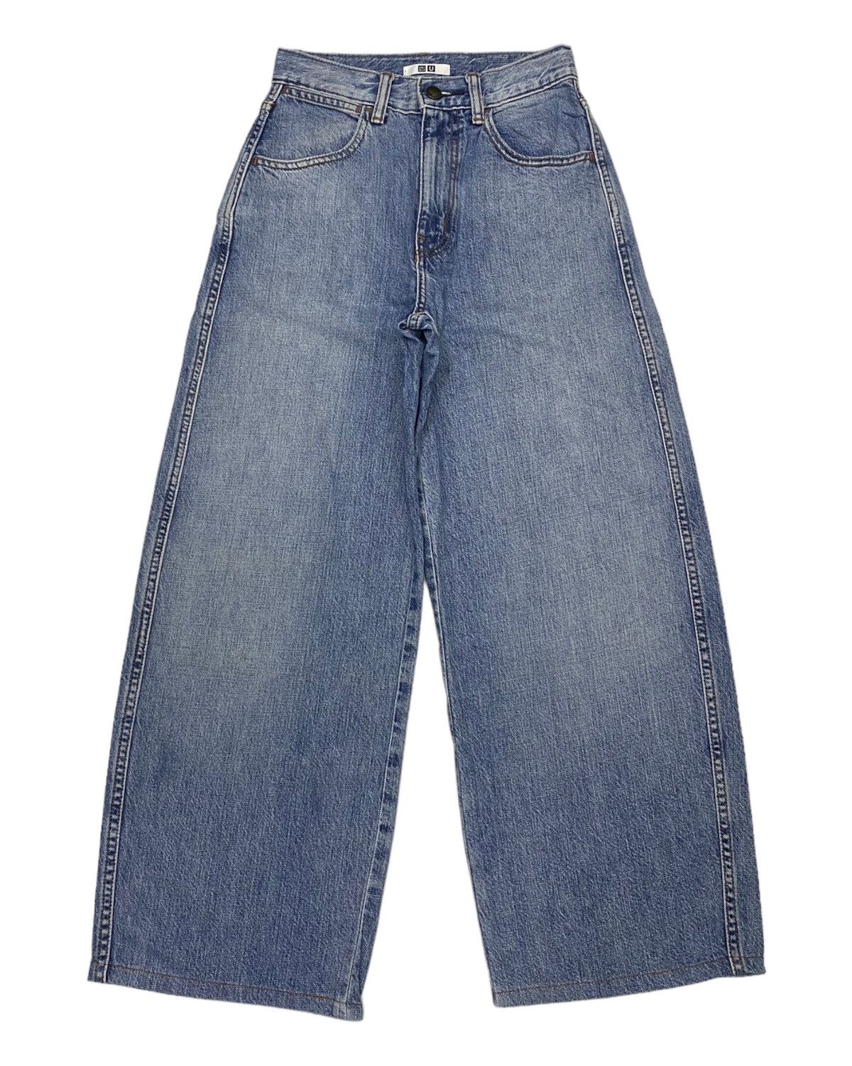 Christophe Lemaire UNIQLO LEMAIRE BAGGY CROPPED DISTRESSED DENIM JEANS Size 24" / US 00 / IT 34 - 1 Thumbnail