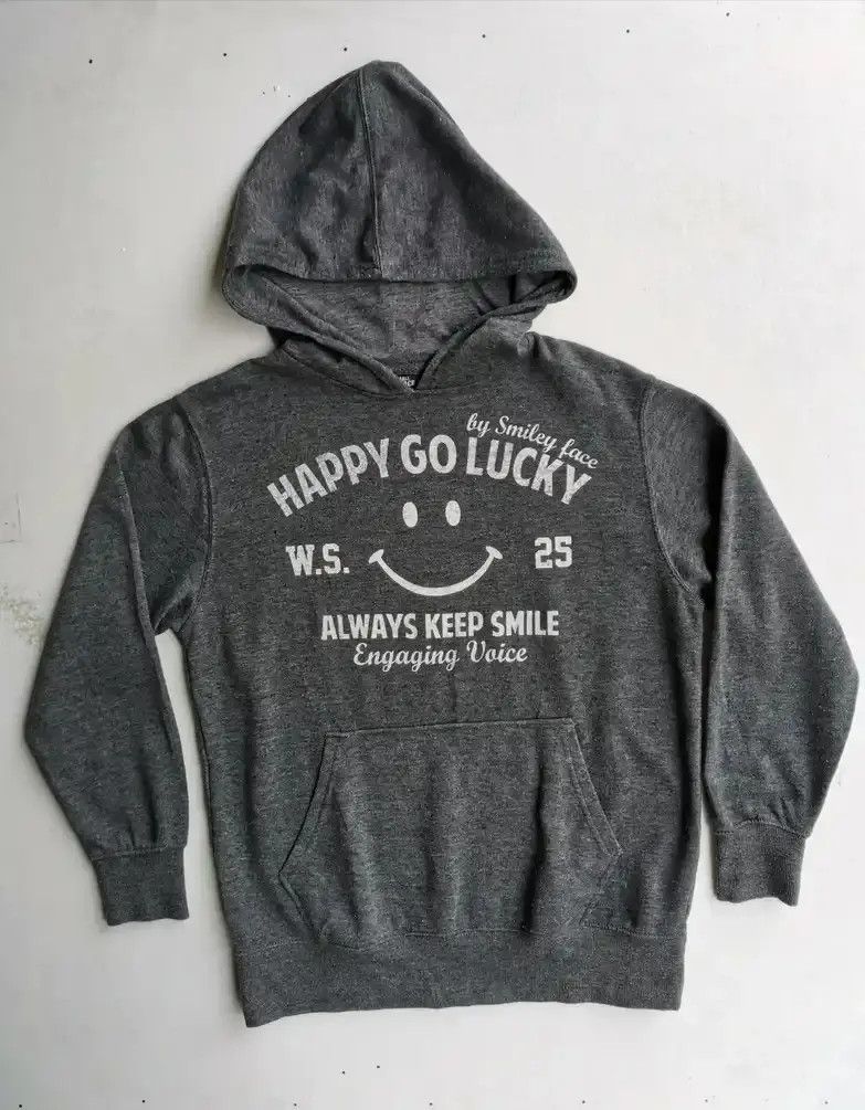 Japanese Brand Happy Go Lucky Always Keep Smile Big Logo Hoodie Sweatshirt Size US M / EU 48-50 / 2 - 1 Thumbnail