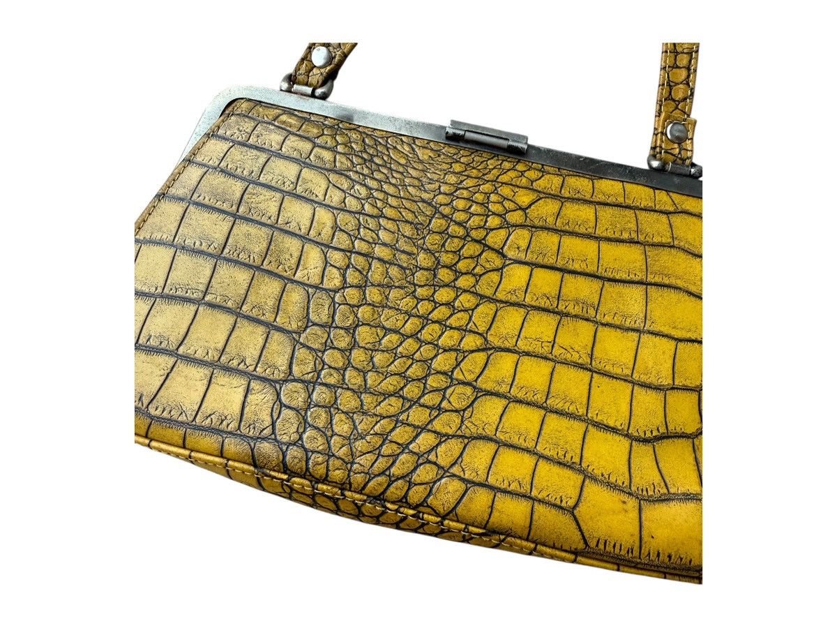 Guess Vintage GUESS Croc Kisslock Genuine Leather Shoulder Bag Size ONE SIZE - 3 Thumbnail