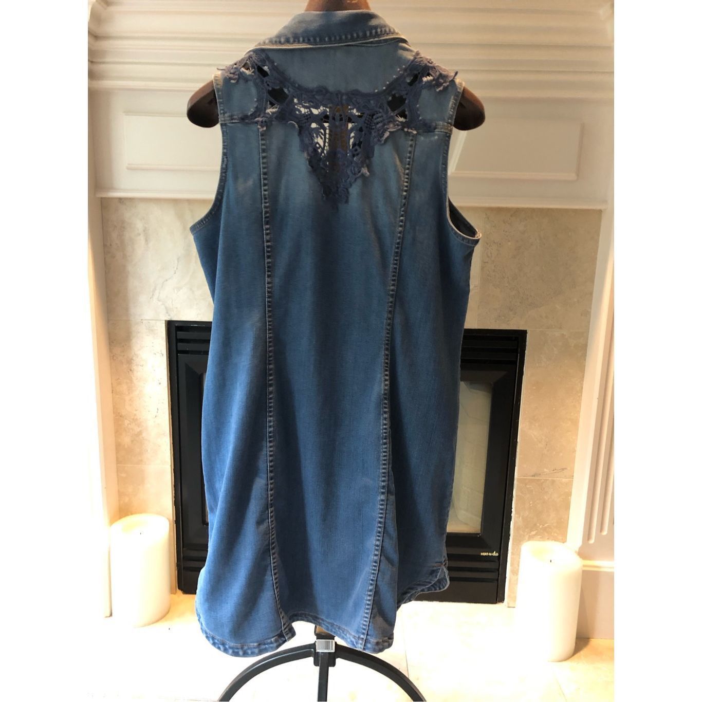 I.N.C I.N.C. International Concepts Women’s Jean Snap Button Up Sl Size XXL / US 16-18 / IT 52-54 - 2 Thumbnail
