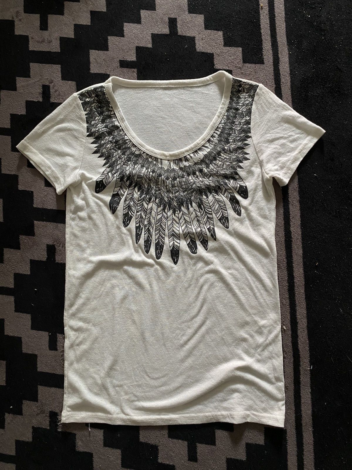 If Six Was Nine × Japanese Brand × Le Grande Bleu (L.G.B.) Unknwn ifsixwasnine style feather tshirt Size US S / EU 44-46 / 1 - 1 Thumbnail