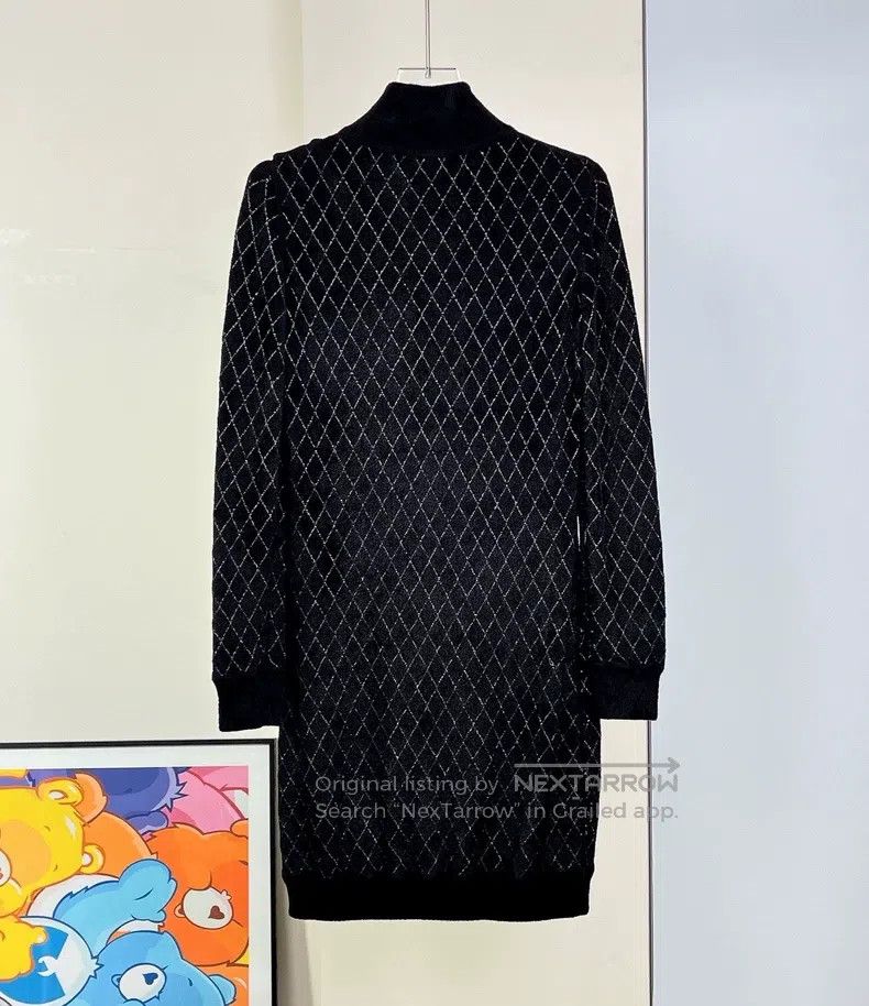 Chanel Chanel Golden silk diamond plaid knitted heavy industry dr Size XXS / US 00 / IT 34 - 2 Thumbnail