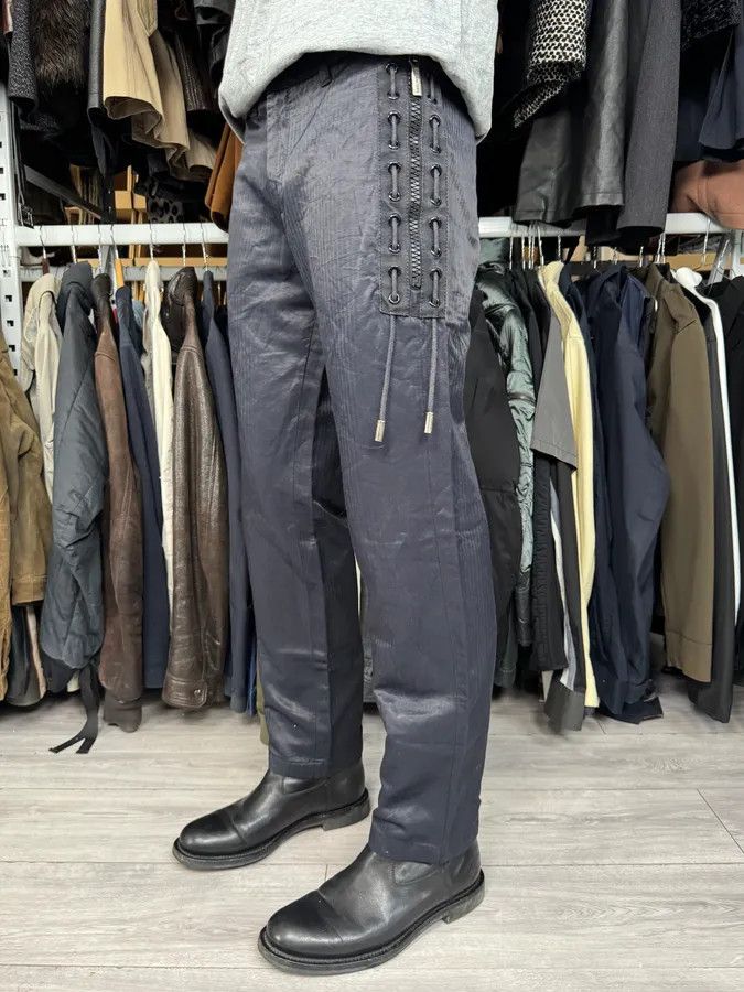 Dirk Bikkembergs 2000s Dirk Bikkembergs Navy Laced Contemporary Pants Size US 30 / EU 46 - 3 Thumbnail