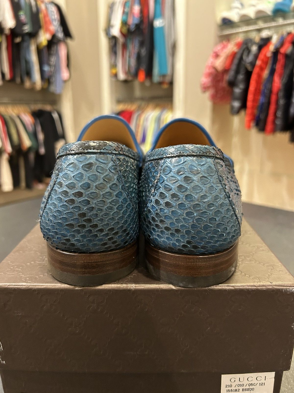 Gucci Gucci Horsebit Snakeskin Loafers - Blue Size US 11.5 / EU 44-45 - 3 Thumbnail