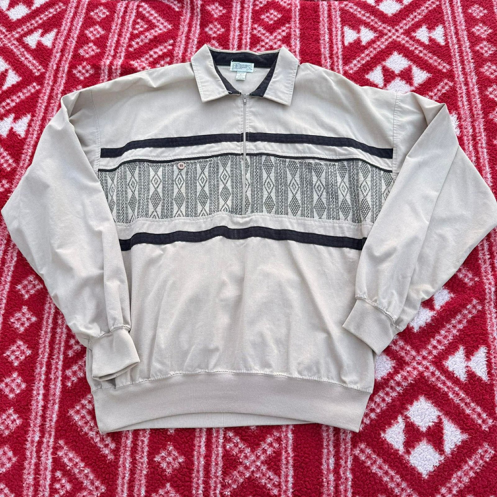 Other Vintage Alexxus Exclusive 1/4 Zip Pullover Large Grandpa 90s Size US L / EU 52-54 / 3 - 1 Thumbnail