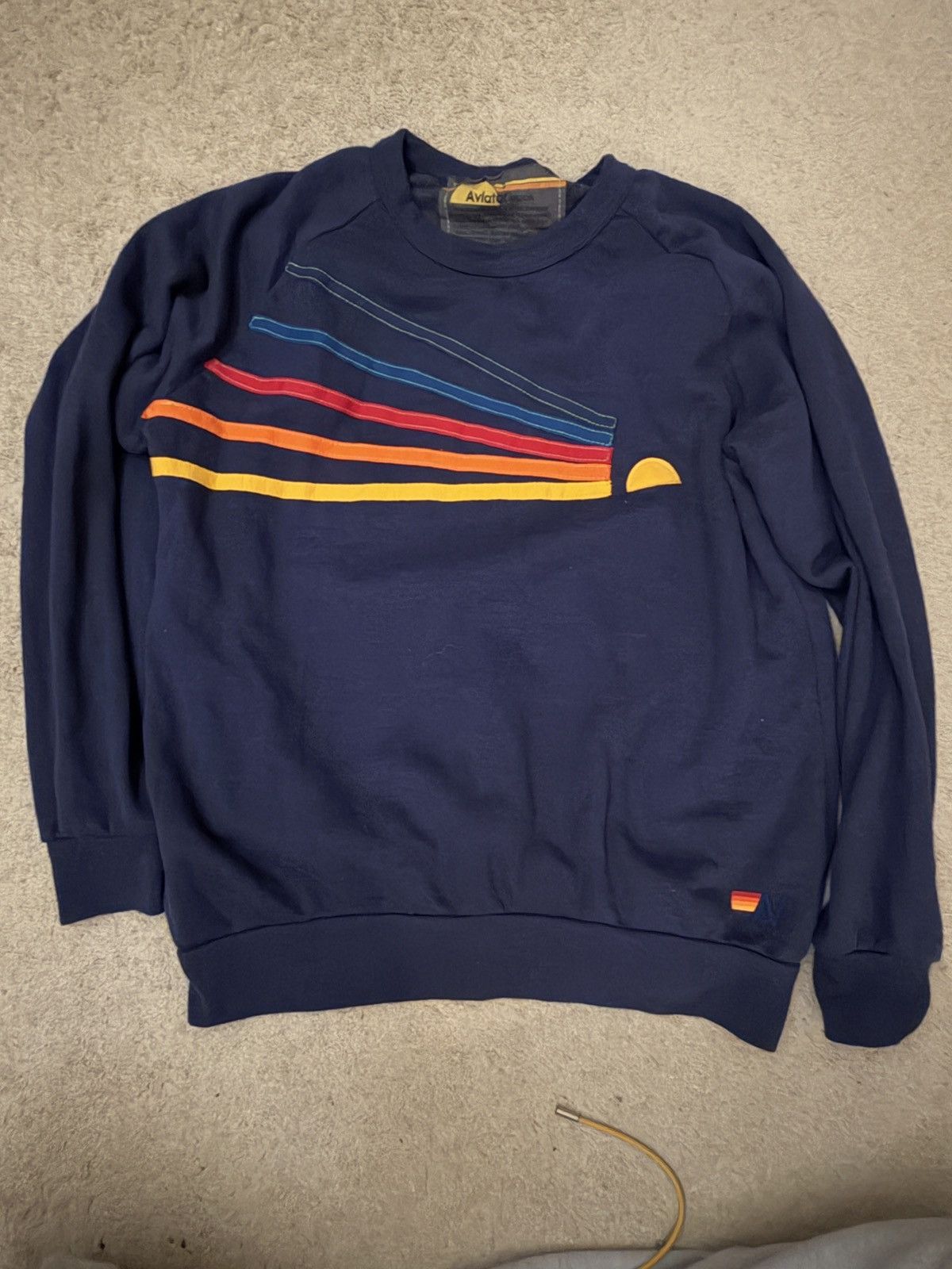 Aviator Nation Aviator Nation Navy Sun Sweatshirt Large Size L / US 10 / IT 46 - 1 Thumbnail