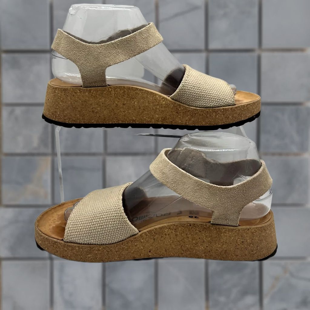 Birkenstock Birkenstock Papillio Glenda Wedge Sandals Cream Cork Platform Slingback Womens 38 US 7 Size Size US 7 / IT 37 - 1 Thumbnail