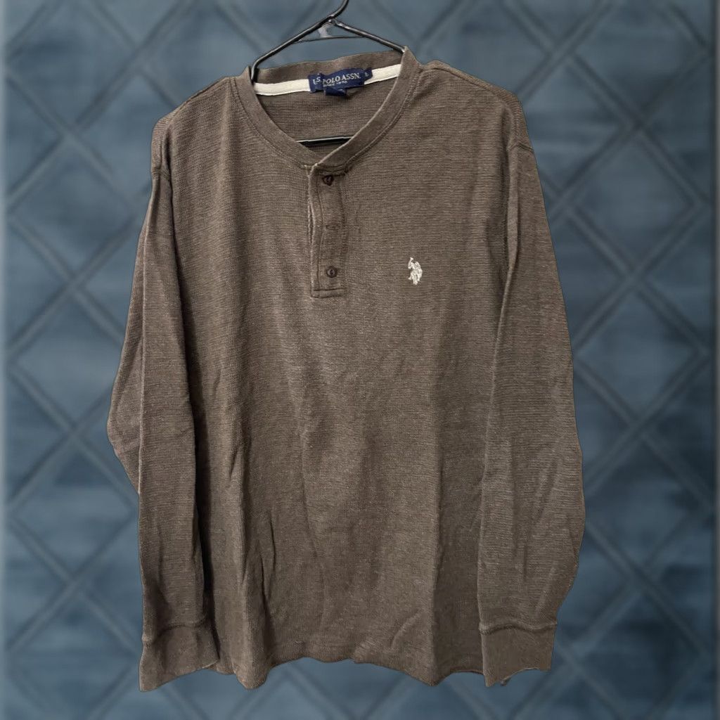 U.S. Polo Assn. U.S. POLO ASSN. MEN'S HENLEY STYLE Brown CREW THERMAL PULLOVER SIZE L Size US L / EU 52-54 / 3 - 1 Thumbnail