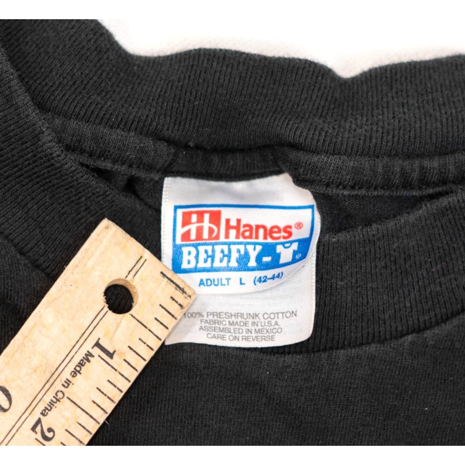 Hanes VINTAGE Hanes Beefy-T T-Shirt Men XL 90s Dick Clark Band Tee Black Faded Grunge USA 1990s Size US XL / EU 56 / 4 - 3 Thumbnail