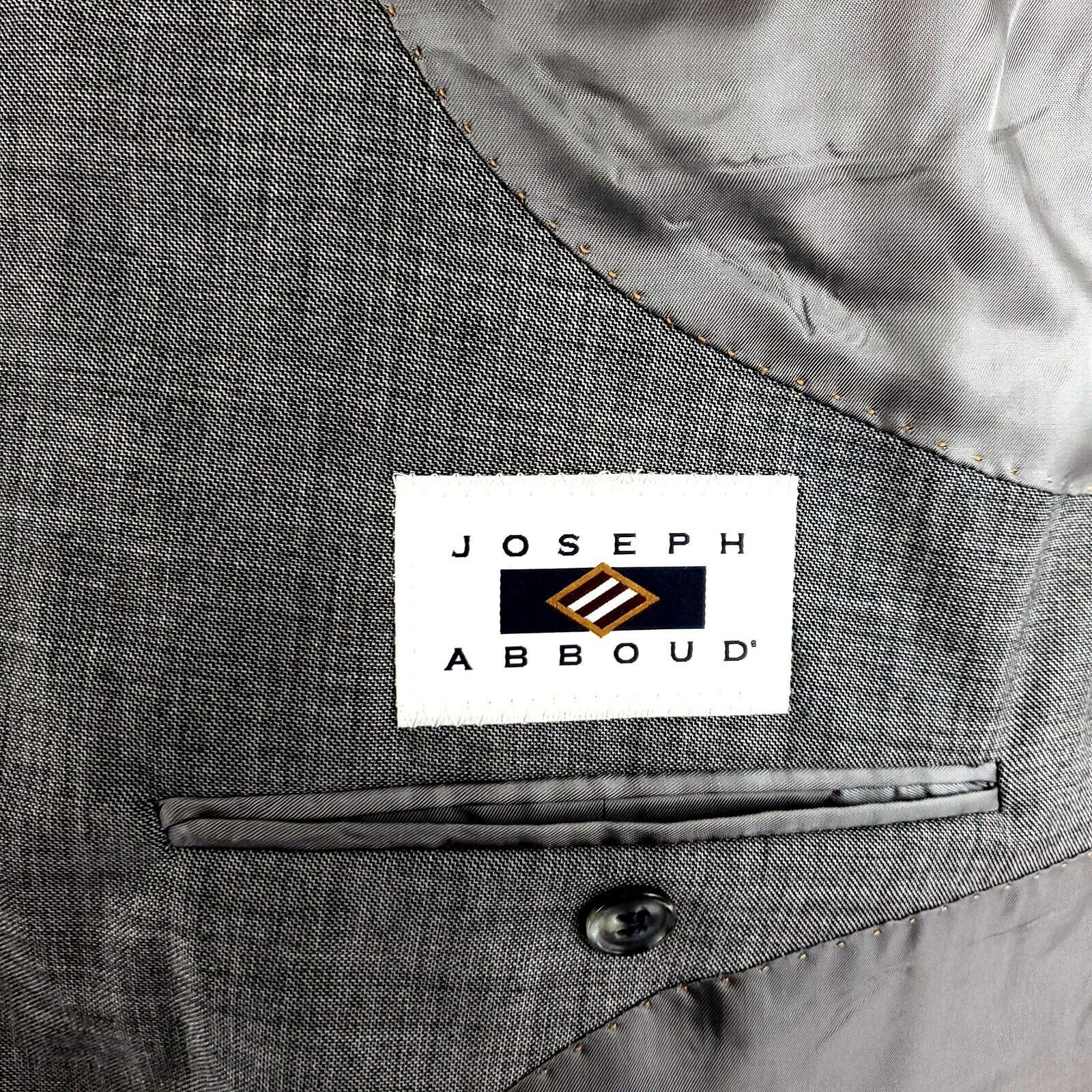 Joseph Abboud Joseph Abboud Tellegno 1900 Super 120s Wool 2 Button Blazer Size 44R - 7 Thumbnail