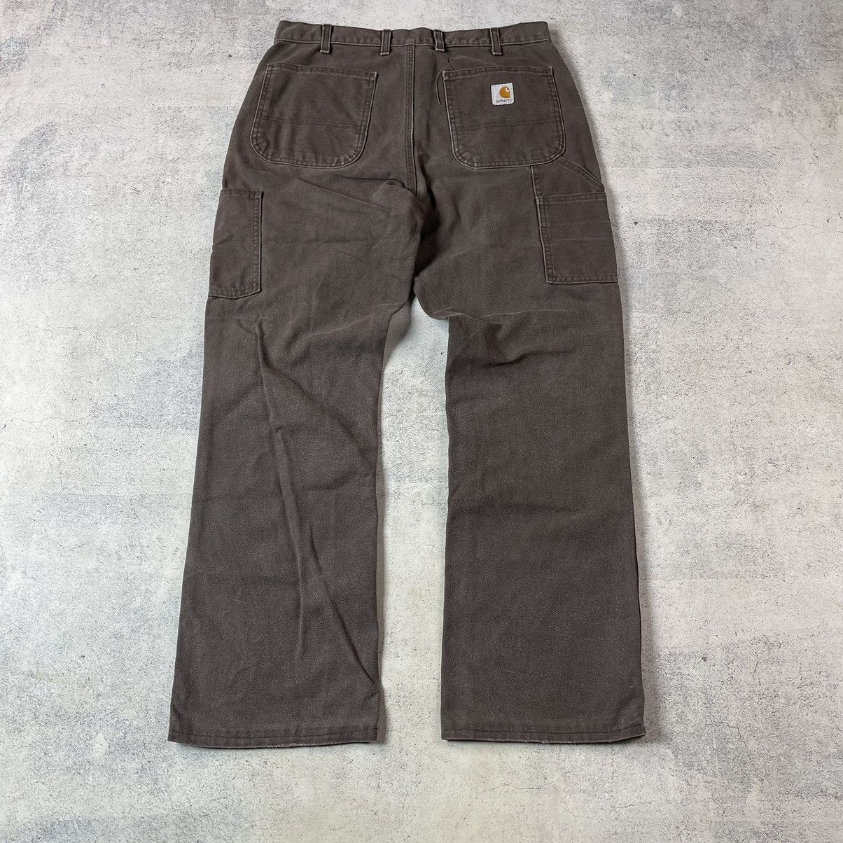 Carhartt × Vintage VTG CARHARTT BROWN CANVAS DOUBLE KNEE CARPENTER PANTS Size US 32 / EU 48 - 11 Thumbnail