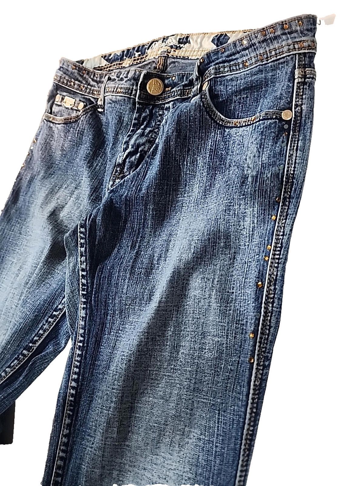 Pepe Jeans Pepe Jeans UK Blue Jeans Orange Beaded Low Rise 29/30W x 32L Size 29" - 6 Thumbnail