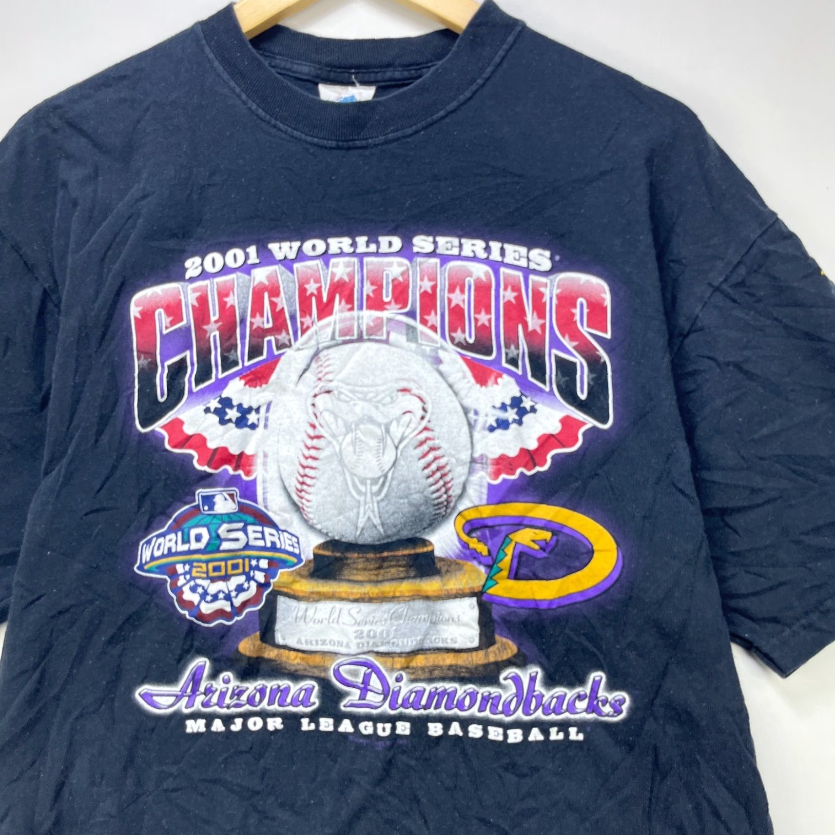 Vintage VINTAGE Arizona Diamondbacks Majestic T-Shirt XL Black Men Shirt XL Diamondbacks 2001 Sports MLB Mens Size US XL / EU 56 / 4 - 2 Thumbnail