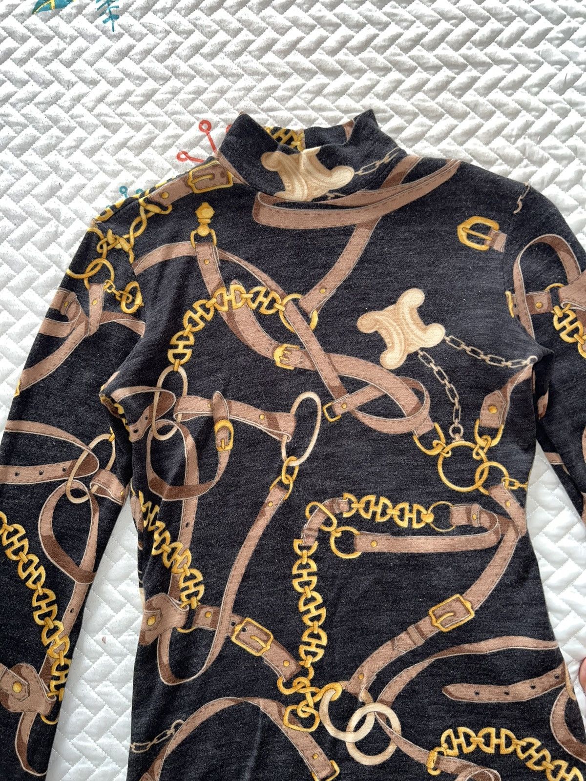 Celine Vintage CELINE all over patent long sleeve ⚜️ Size M / US 6-8 / IT 42-44 - 5 Thumbnail