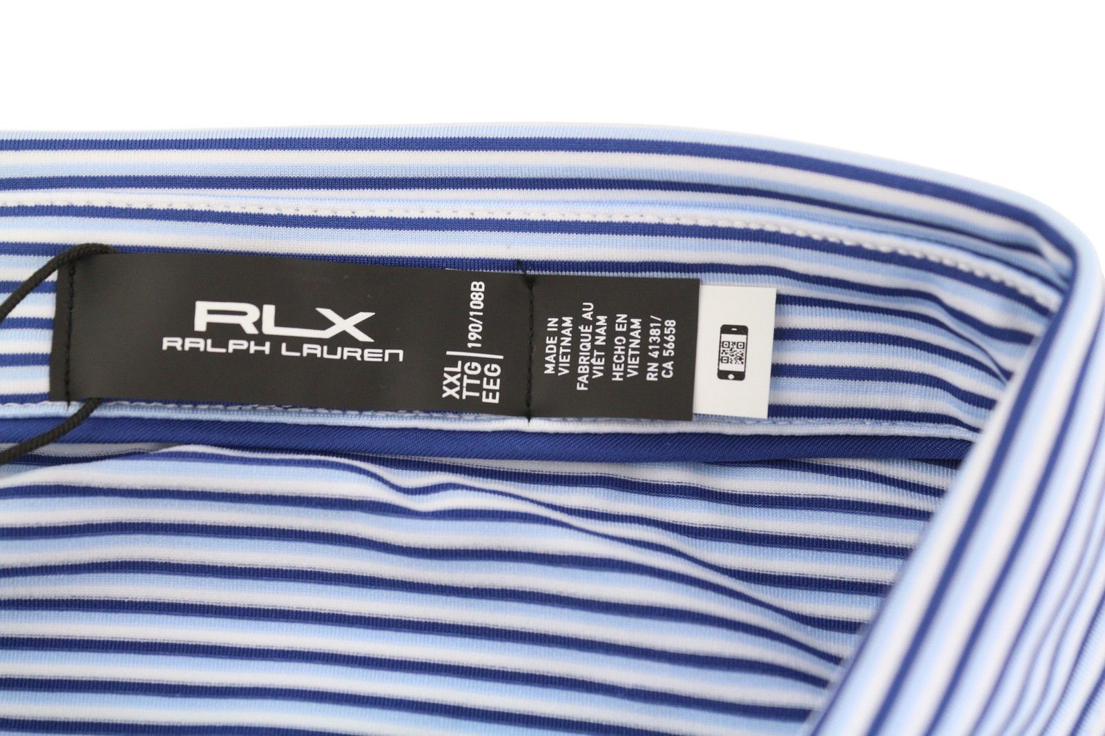 RLX Ralph Lauren GOLF 2XL Blue Striped Polo Tee 84551 Size US XXL / EU 58 / 5 - 5 Thumbnail