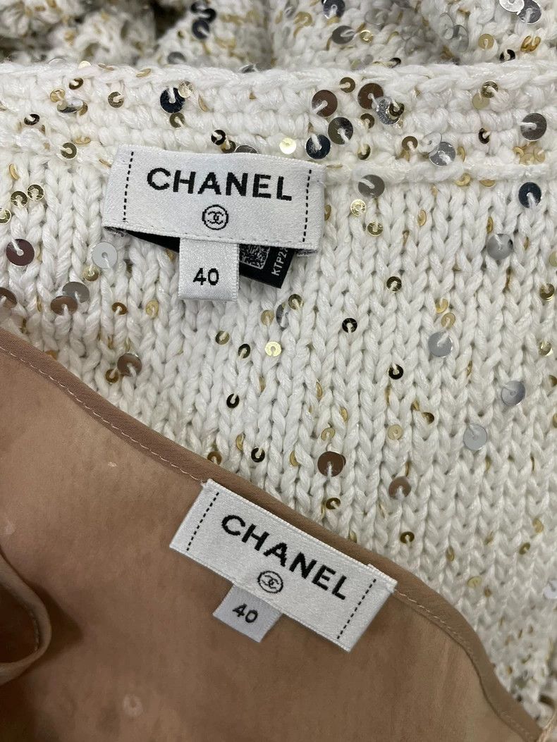 Chanel Chanel 23C white sequin suspender dress Size S / US 4 / IT 40 - 4 Thumbnail