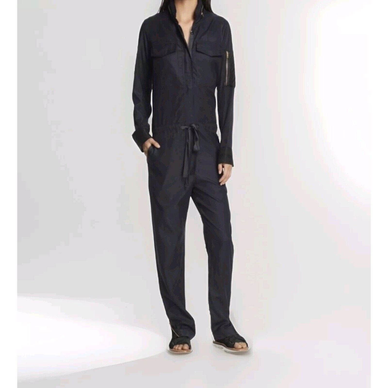 Rag & Bone Rag & Bone Indigo Claire Jumpsuit Zip Ankle Hidden Buttons 2 Size 27" / US 4 / IT 40 - 1 Thumbnail
