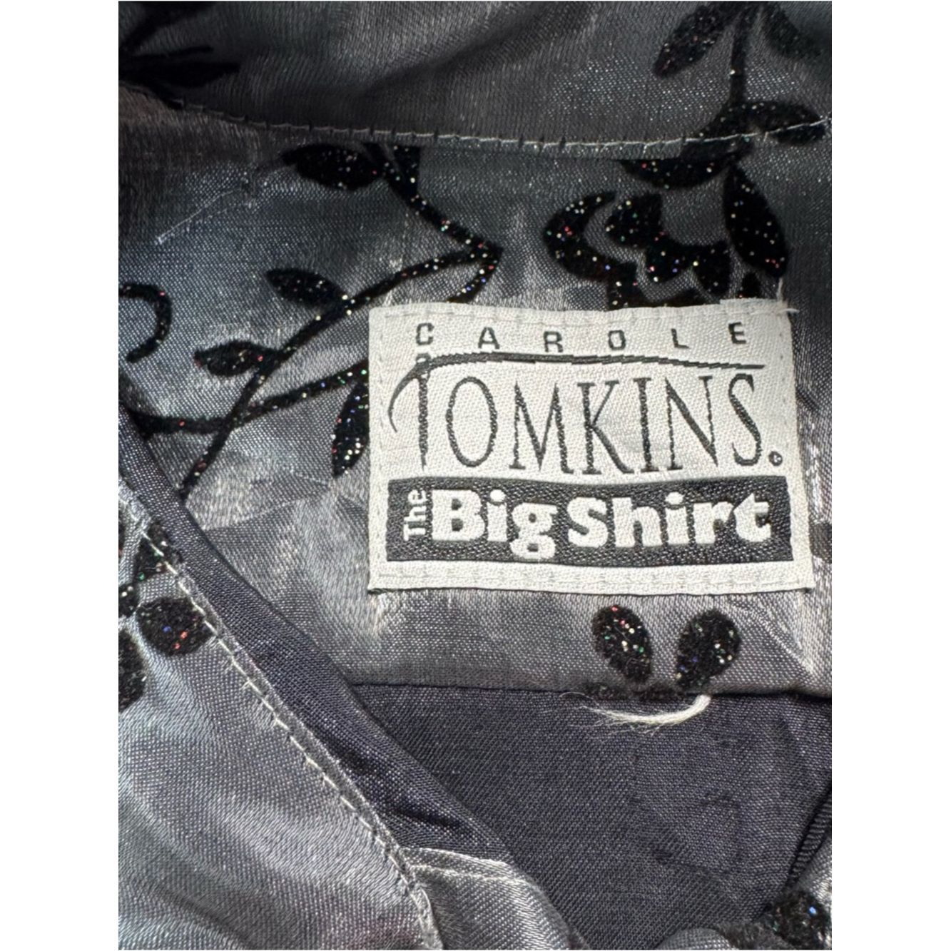 Other Vintage Carole Tomkins Silver Embroidered Floral Satin Mand Size L / US 10 / IT 46 - 6 Thumbnail