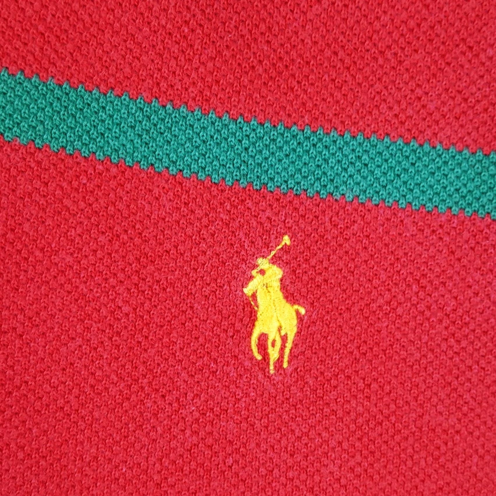 Ralph Lauren VINTAGE Polo Ralph Lauren Striped Rugby Men's XL Polo Shirt 90s Surf Skate Casual Workwear Red Cotton Shirt Size US XL / EU 56 / 4 - 3 Thumbnail