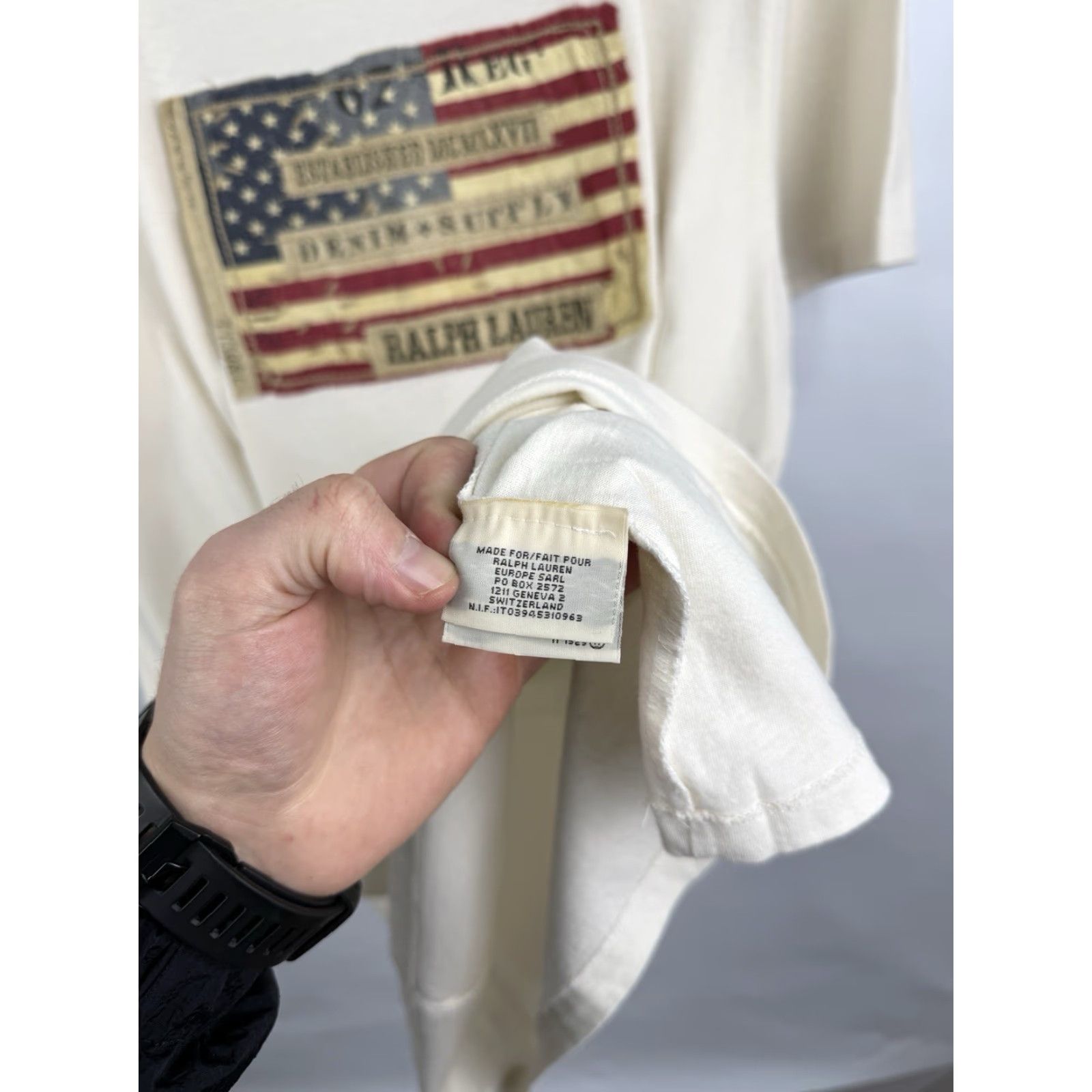 Ralph Lauren VINTAGE Ralph Lauren USA Flag Denim Supply T-Shirt XL Mens Beige Size US XL / EU 56 / 4 - 7 Thumbnail