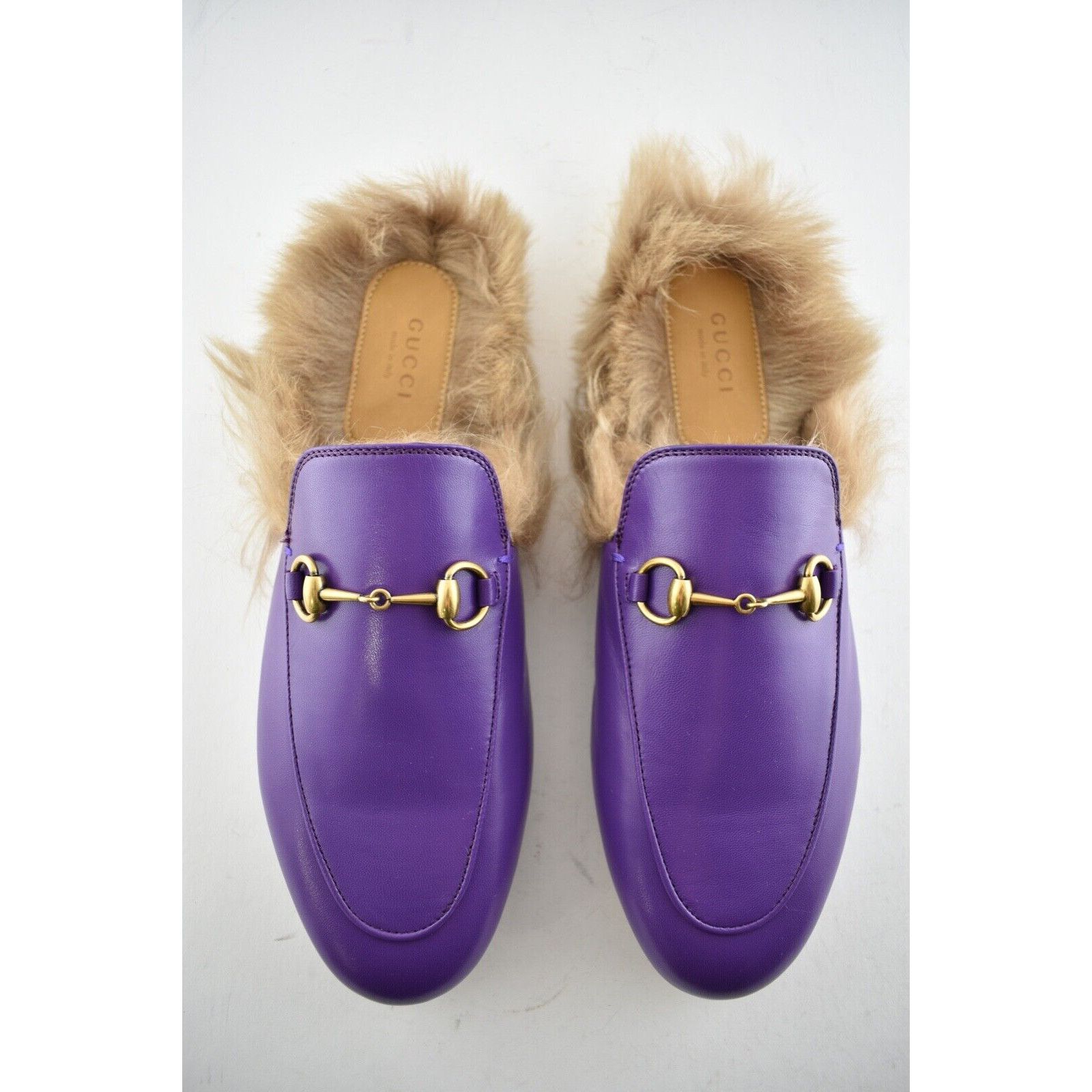 Gucci Princetown Leather Fur Loafer Slide Mule Slipper Flat 37 Size US 7 / IT 37 - 8 Thumbnail