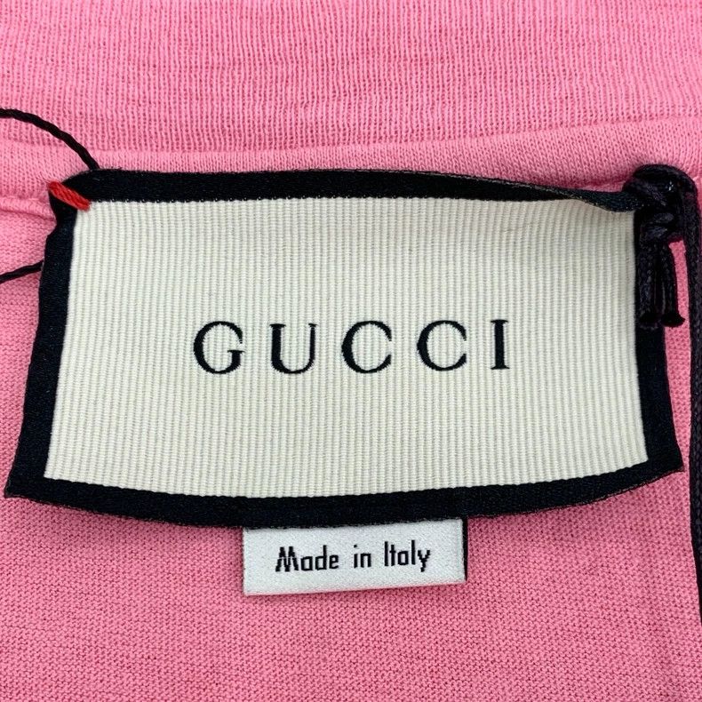 Gucci Gucci Pink logo printed round-neck cotton short-sleeved T-s Size US S / EU 44-46 / 1 - 6 Thumbnail