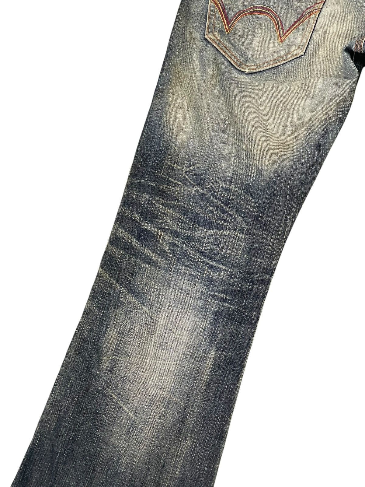 Edwin Flare Jeans Edwin Japan Faded Distress Boot Cut 7🟦 Size US 31 - 16 Thumbnail