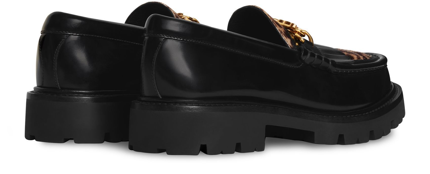 Celine o1bcso1str1024 Margaret Leopard Loafer in Black/Beige Size US 10 / IT 40 - 3 Thumbnail