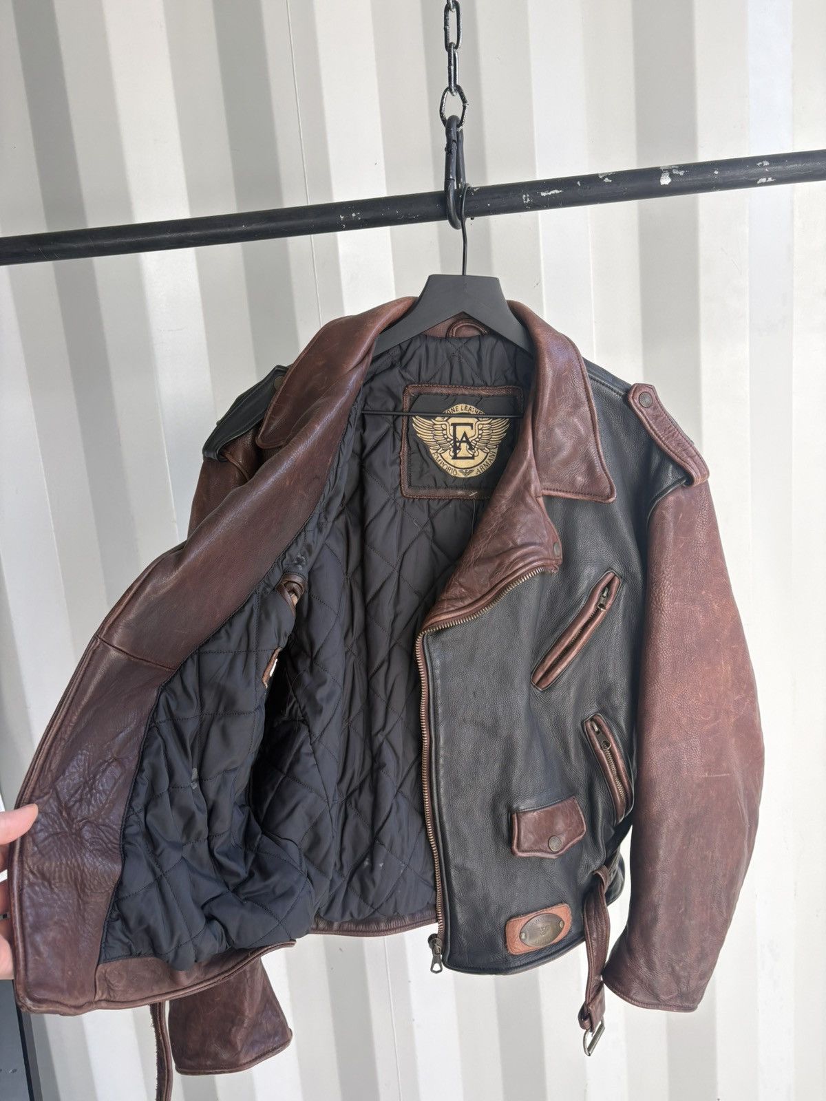Emporio Armani Leather Moto Jacket Size US L / EU 52-54 / 3 - 5 Thumbnail