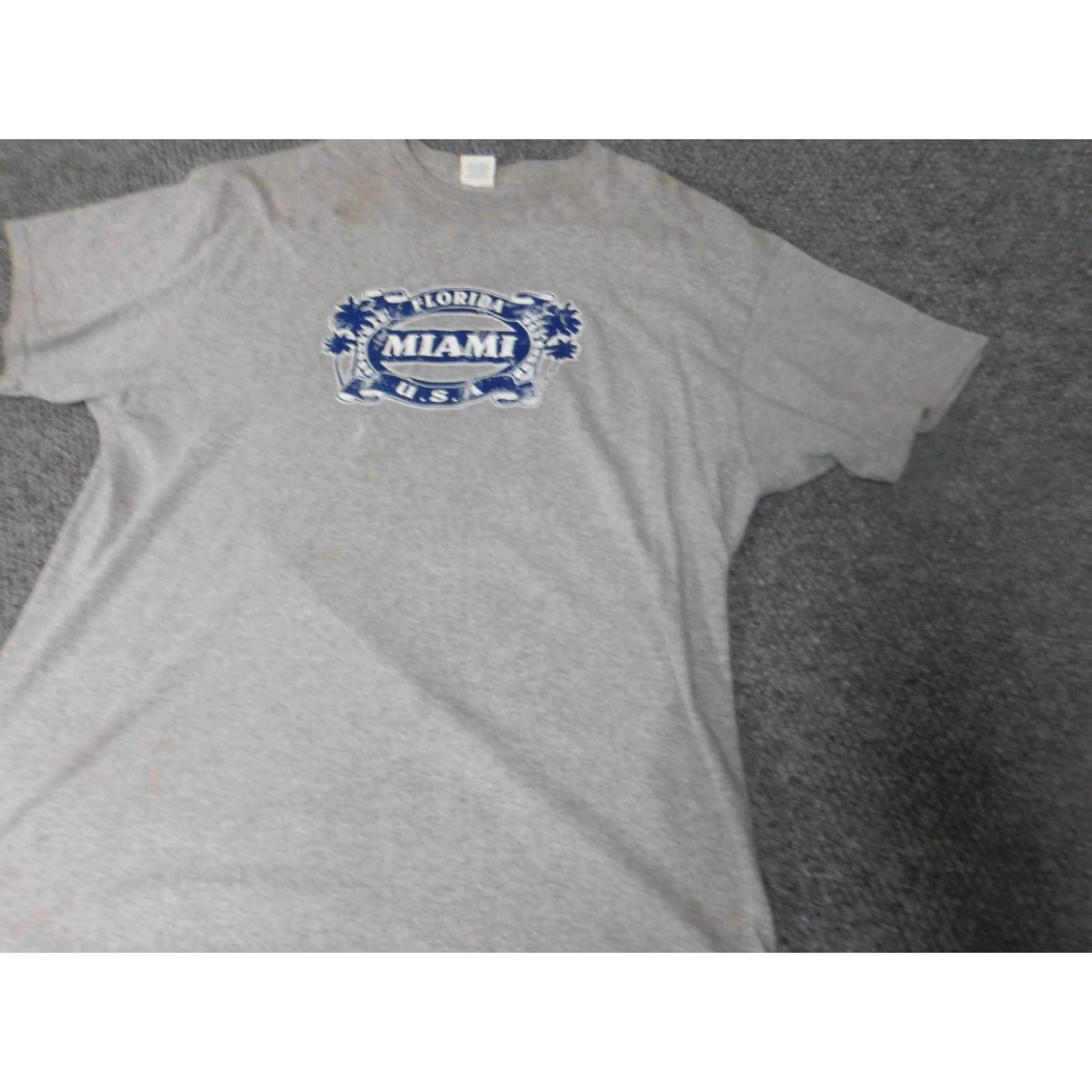Delta Delta Miami Florida Mens Shirt L Gray Cotton Crew Neck Short Sleeve Logo T-Shirt Size US L / EU 52-54 / 3 - 3 Thumbnail