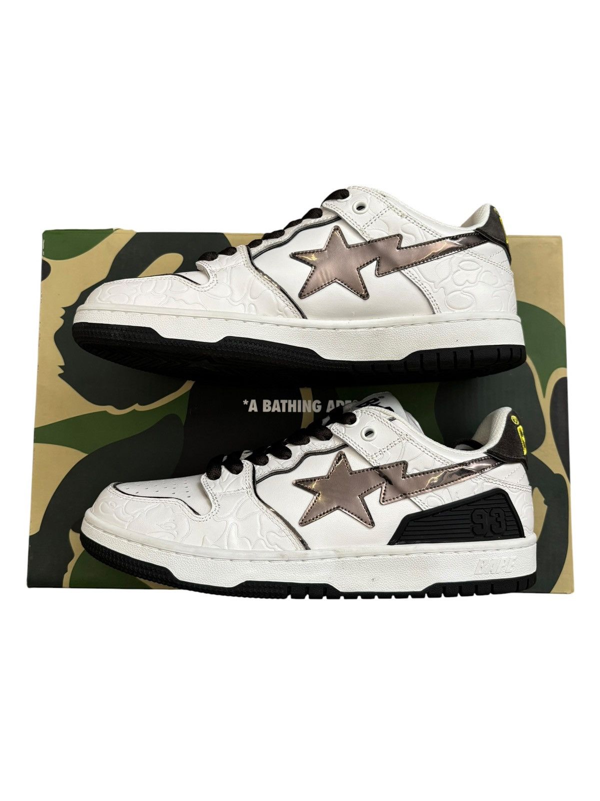 Bape A Bathing Ape Bape SK8 Sta White Silver Size US 6 / EU 39 - 8 Thumbnail