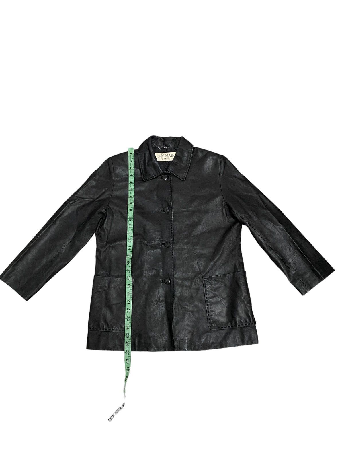 【BALMAIN】\"Lamb leather coat\" 90's Balmain paris leather jacket - Gem