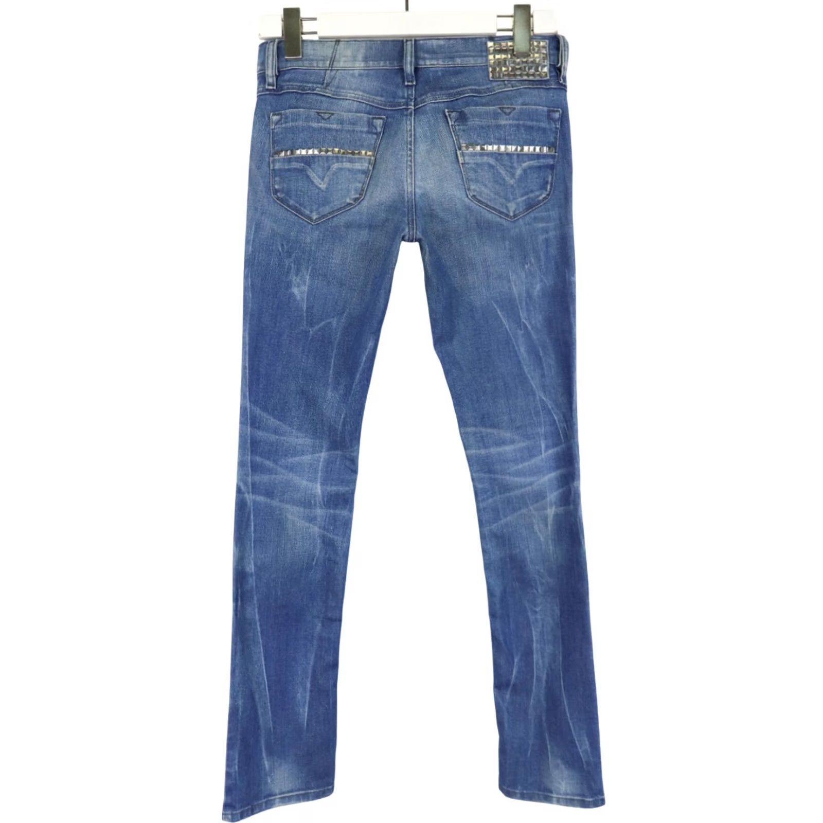 Diesel DIESEL Livy Stretch 008C2 Jeans Women's W28/L30 Slim Blue Faded Studded Slim Fit Jeans Women L/28 Size 28" / US 6 / IT 42 - 2 Thumbnail
