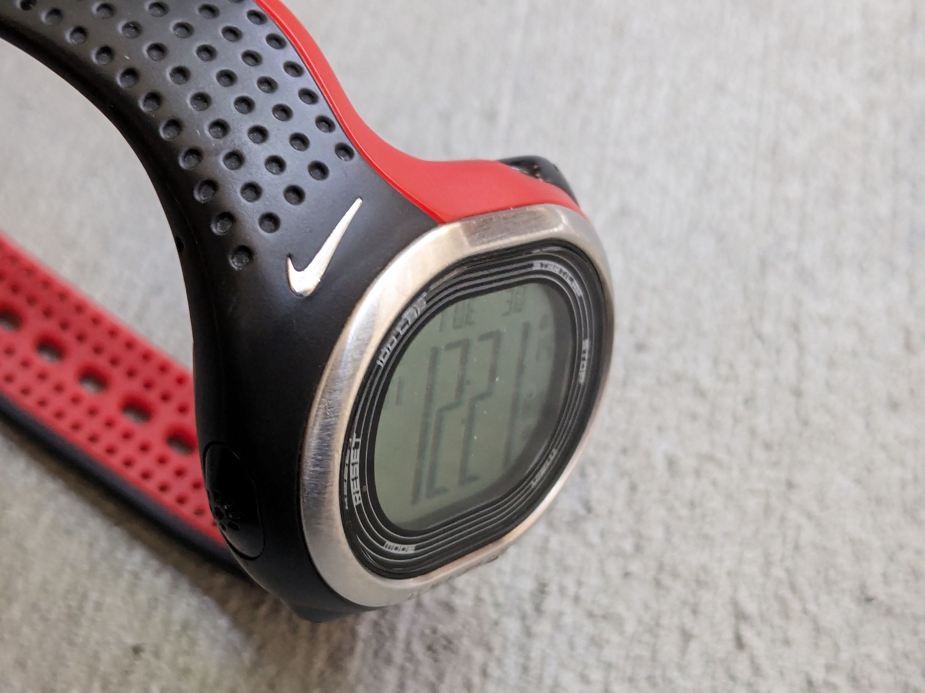Nike Triax Fury Watch Black Red Digital Rubber Sports