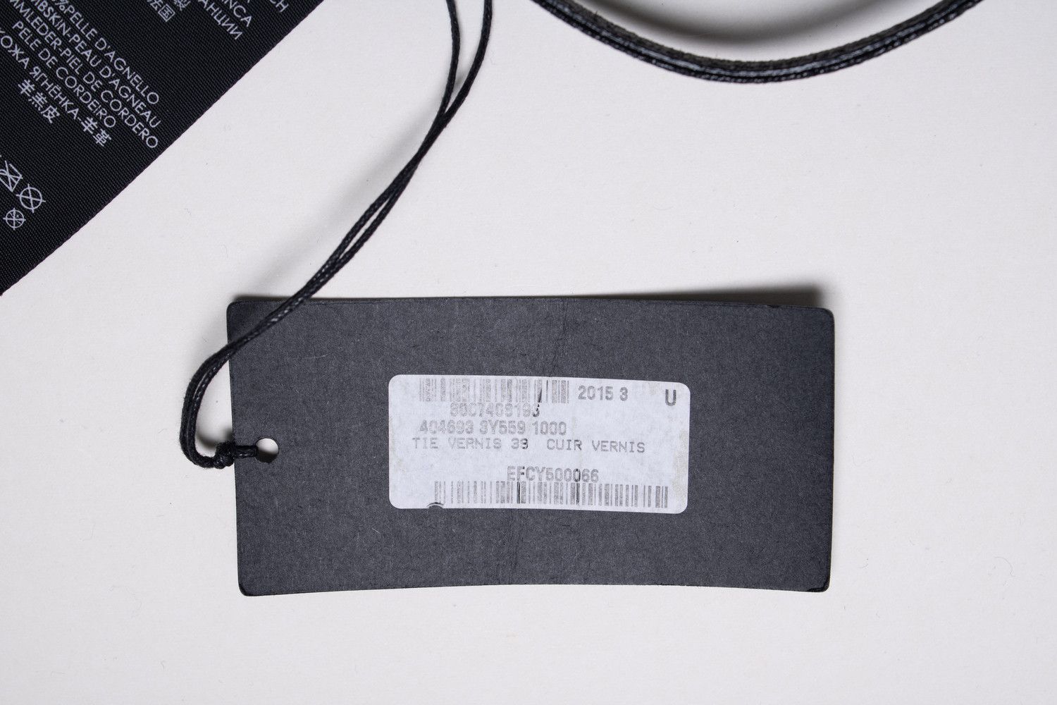 Saint Laurent Paris Saint Laurent, crackled leather tie chocker Size ONE SIZE - 2 Thumbnail