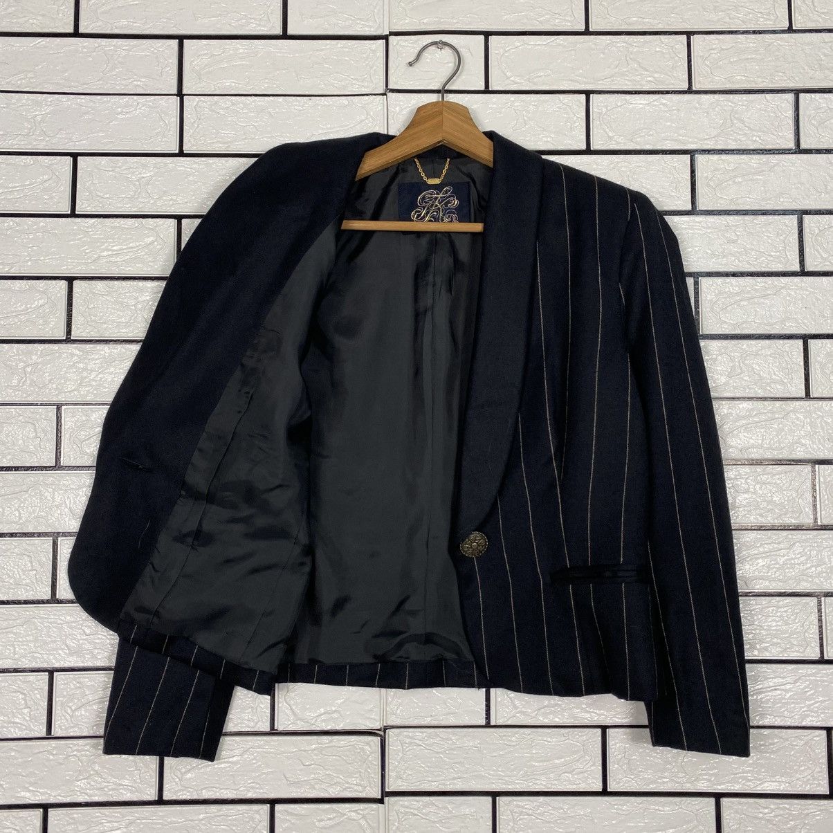 Japanese Brand 📌Cropped Striped Design Button Jacket Karl Kani Size US M / EU 48-50 / 2 - 12 Thumbnail