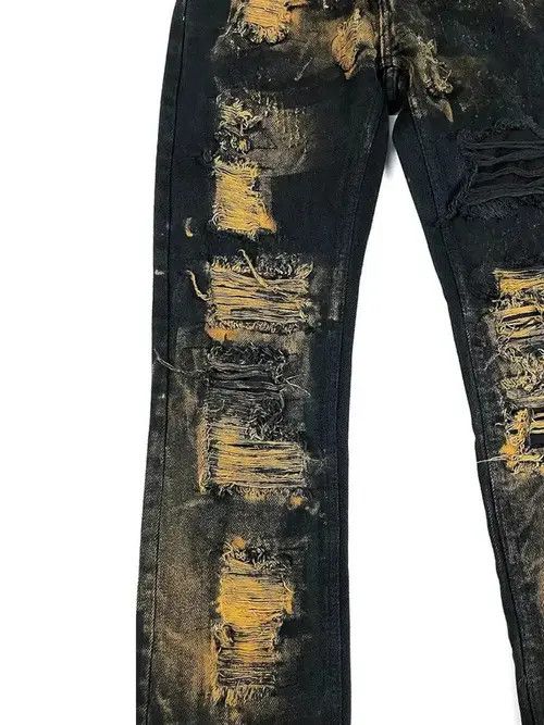 Jean Vintage handmade ripped raw edge micro-flared jeans Size US 32 / EU 48 - 3 Thumbnail