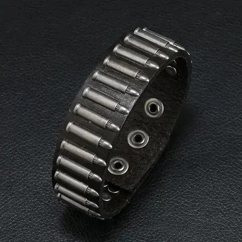 Jewelry Bullet Leather Bracelet Size ONE SIZE - 2 Thumbnail