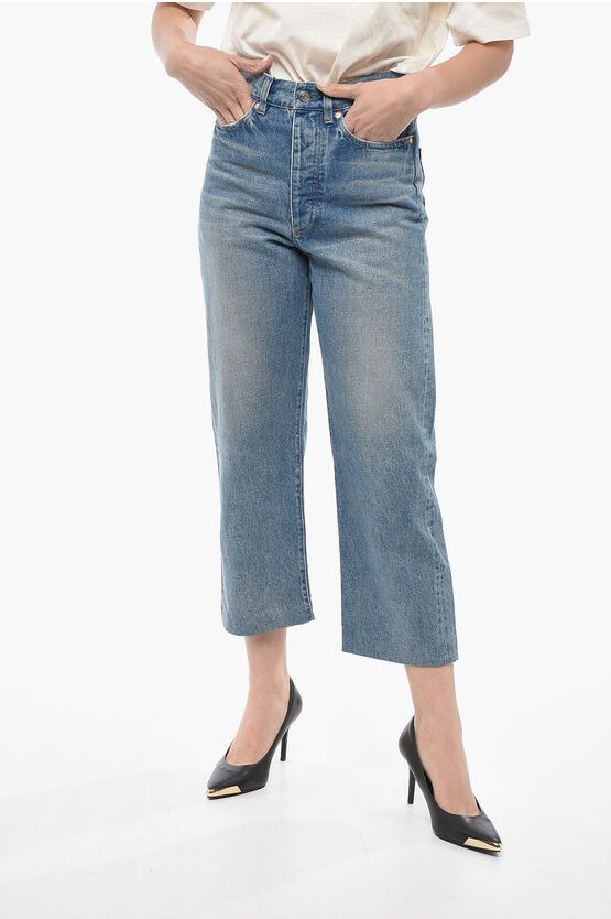 image of Tanaka Wide Lege Cropped Jeans 22Cm in Blue, Women's (Size 25)