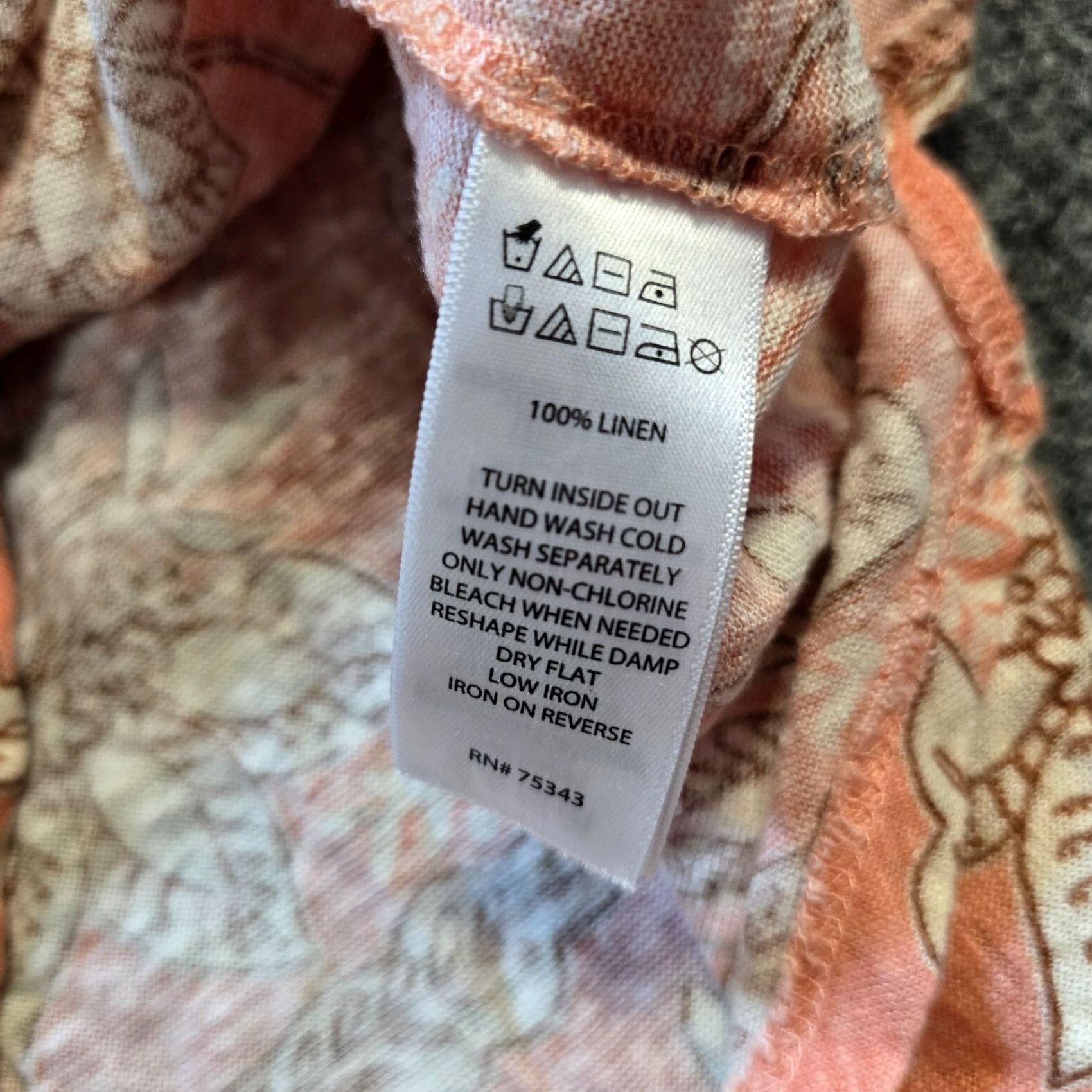 Rachel Zoe Rachel Zoe Top Womens 2X Orange Floral Linen Short Sleeve Casual Knit Blouse Womens Size XXL / US 16-18 / IT 52-54 - 7 Thumbnail