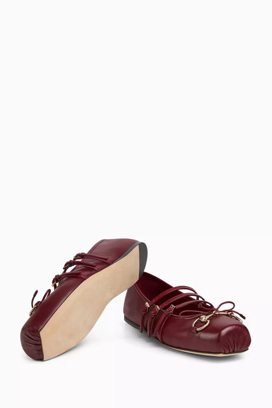 Gucci oc11z0126 Women's Gucci Horsebit Ballet Flats in Burgundy Size US 7.5 / IT 37.5 - 5 Thumbnail
