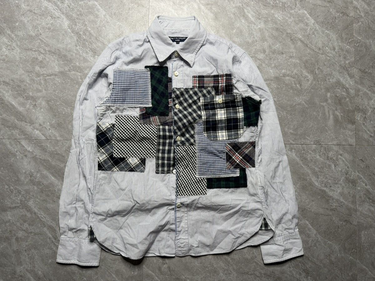 Comme des Garcons Homme Comme des Garcons Homme Pinstripe Patchwork Shirt Size US XS / EU 42 / 0 - 1 Thumbnail