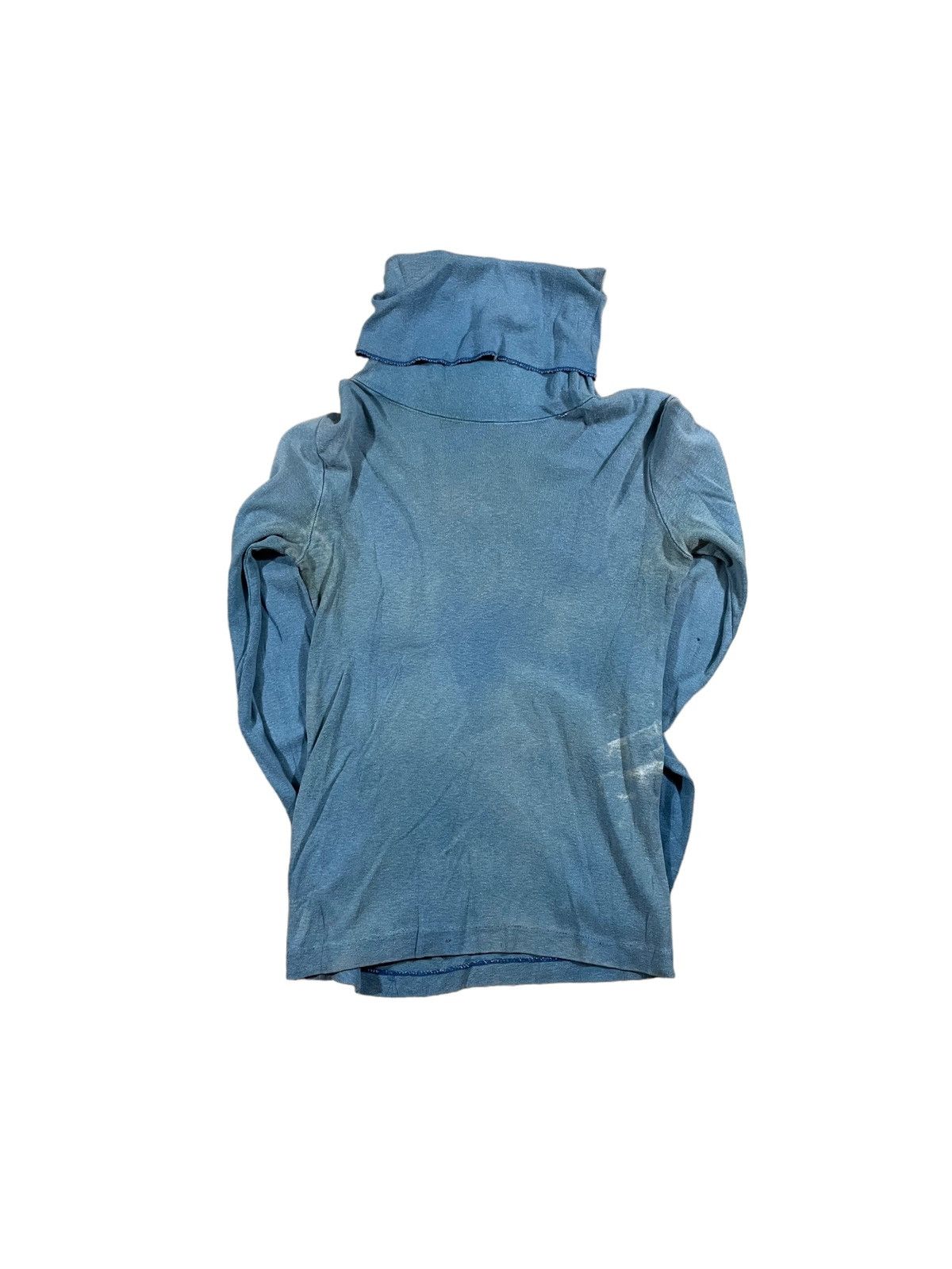 Vintage Vintage 60s 70s Turtleneck Shirt Faded Blue Size S / US 4 / IT 40 - 2 Thumbnail