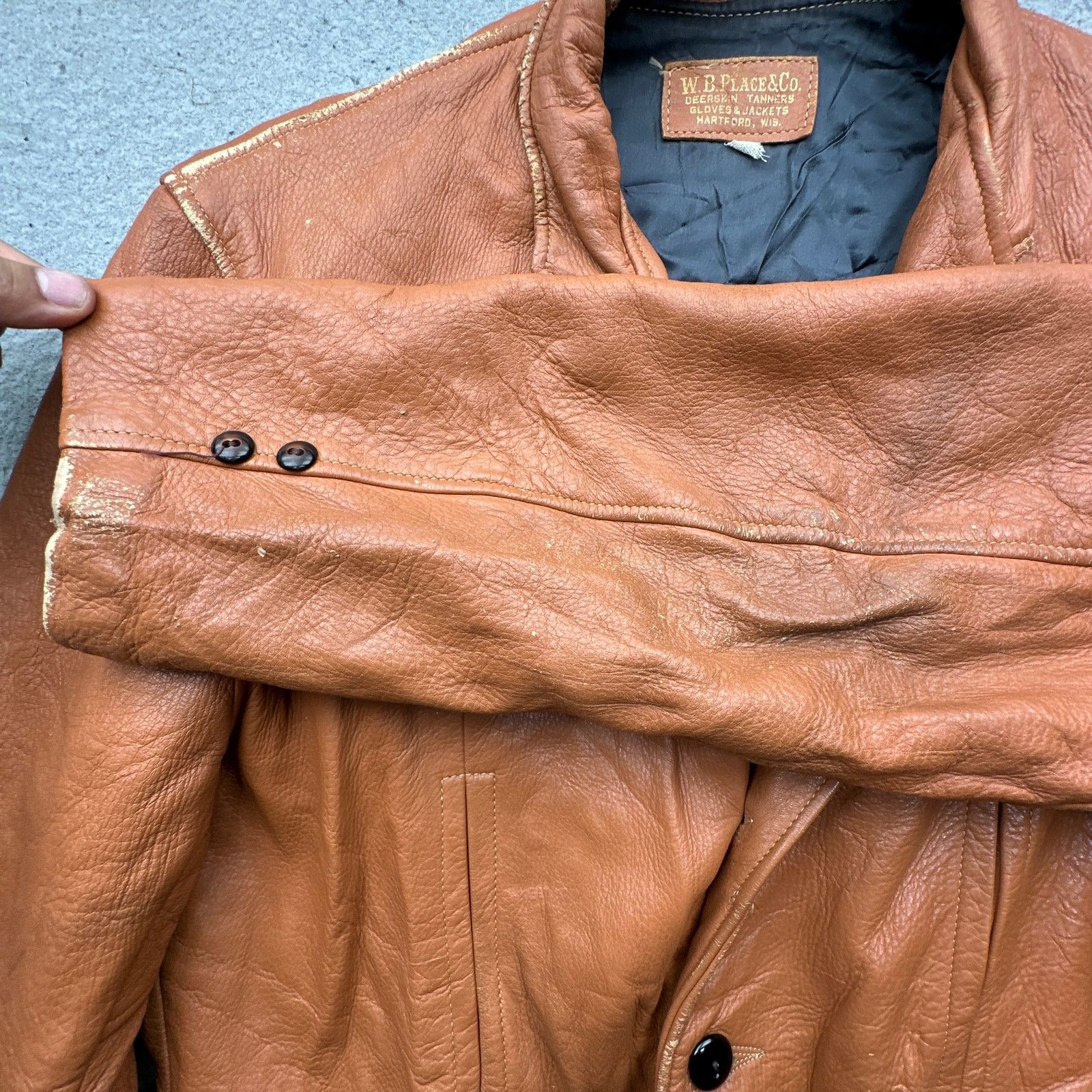 Other Vintage 70s WB Place & Co Deerskin Leather Coat Jacket 42 Size US L / EU 52-54 / 3 - 9 Thumbnail