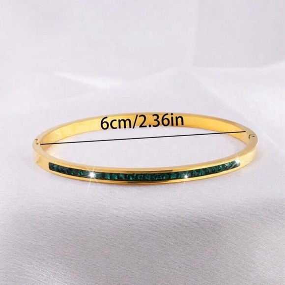 Other Women Stylish Stainless Steel Single Row Drill Bracelet Size ONE SIZE - 6 Thumbnail