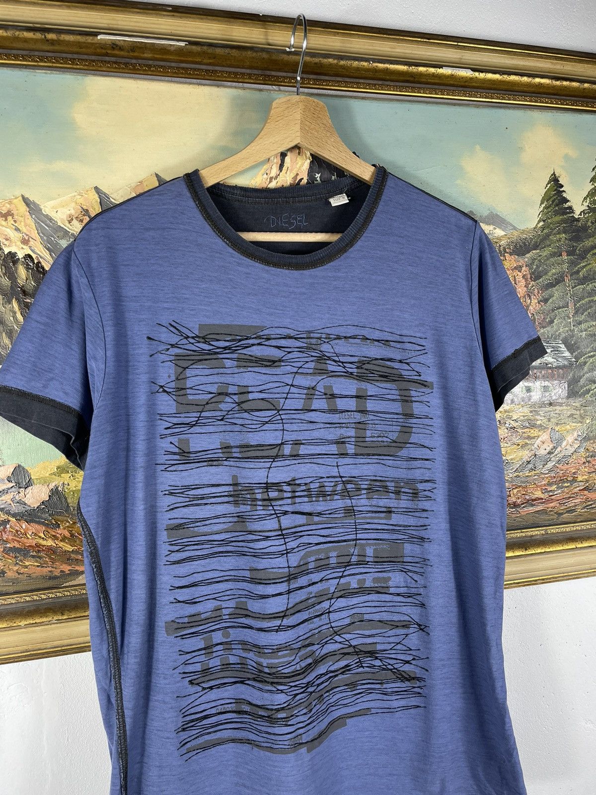 Diesel × Vintage DIESEL Vintage Retro Y2k 00s T-shirt Tee Asymmetric Logo Size US M / EU 48-50 / 2 - 5 Thumbnail