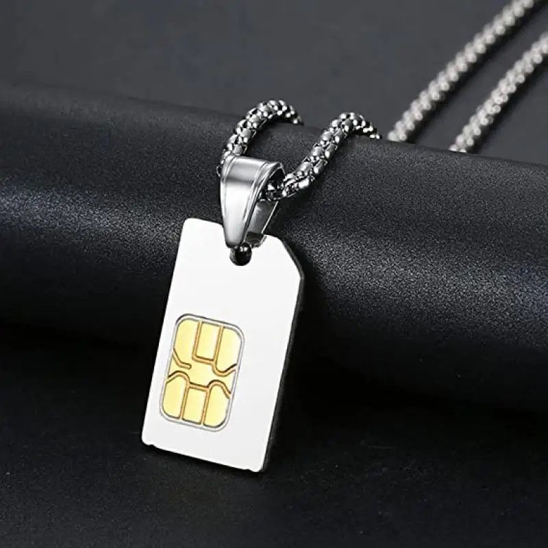 Jewelry Mobile Phone Card Sim Pendant Necklace Size ONE SIZE - 4 Thumbnail