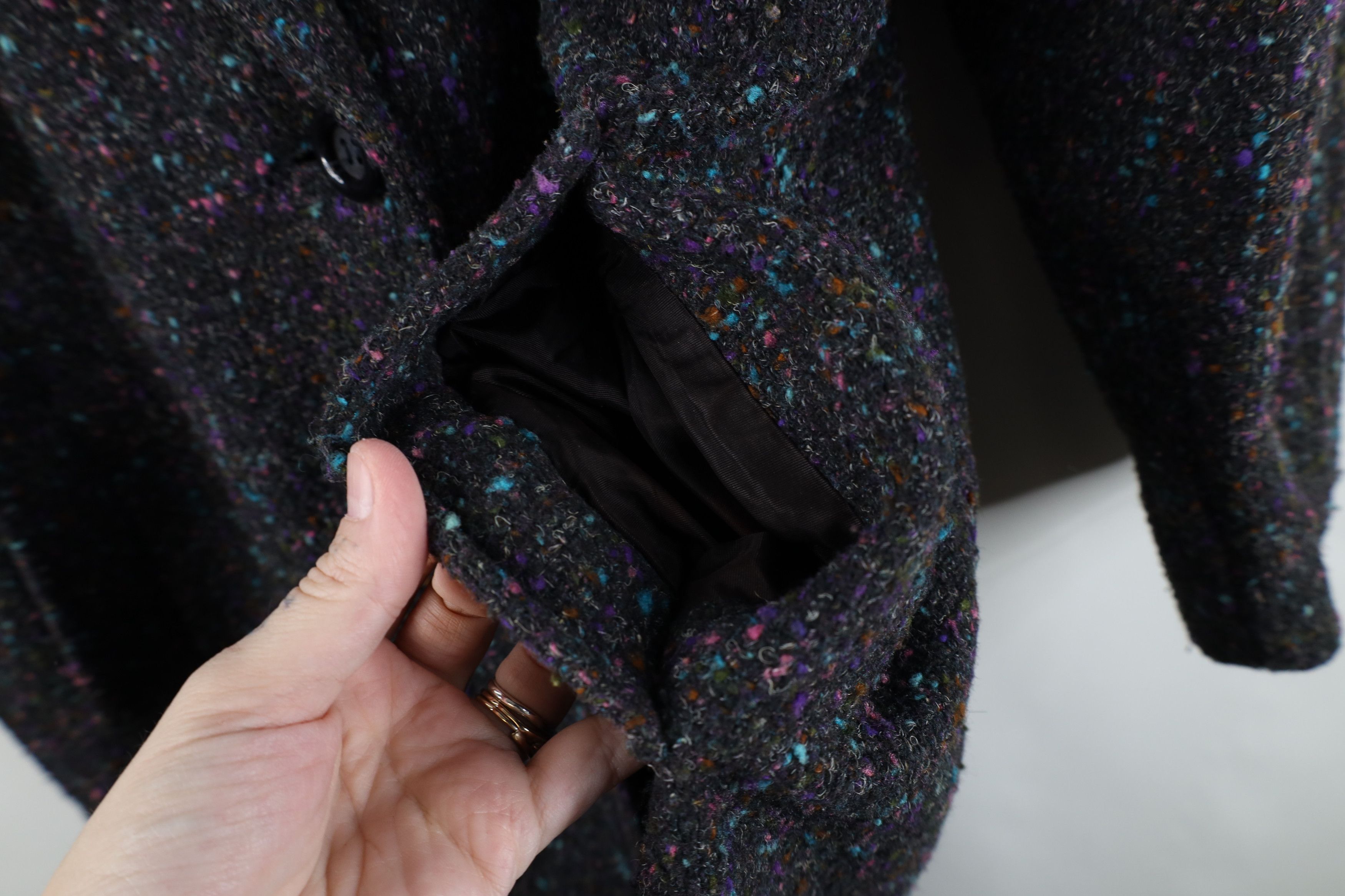 Vintage Vintage 70s Streetwear Wool Tweed Trench Coat Jacket USA Size L / US 10 / IT 46 - 5 Thumbnail